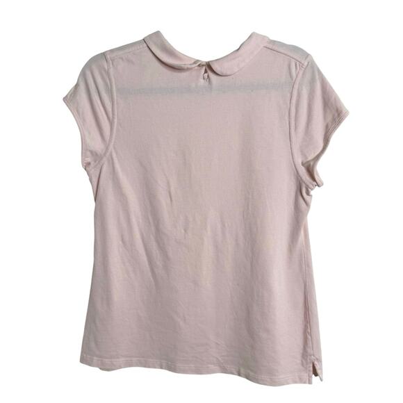Hedge Cassandra Polo Women's XL Pink Peter Pan Collar Short Sleeve - Picture 3 of 3